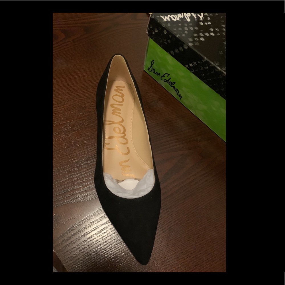 Sam Edelman Sally Flat Size 7 M Black Suede NIB